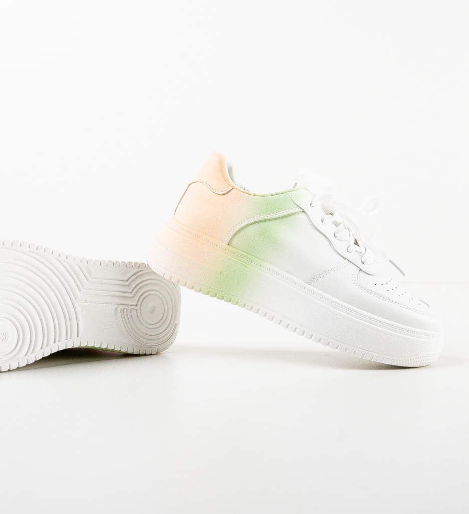 Sneakers dama Clay Portocalii - 5 | YEO