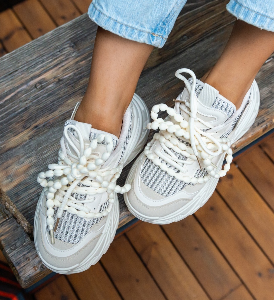 Sneakers dama Lyud Bej - 4 | YEO