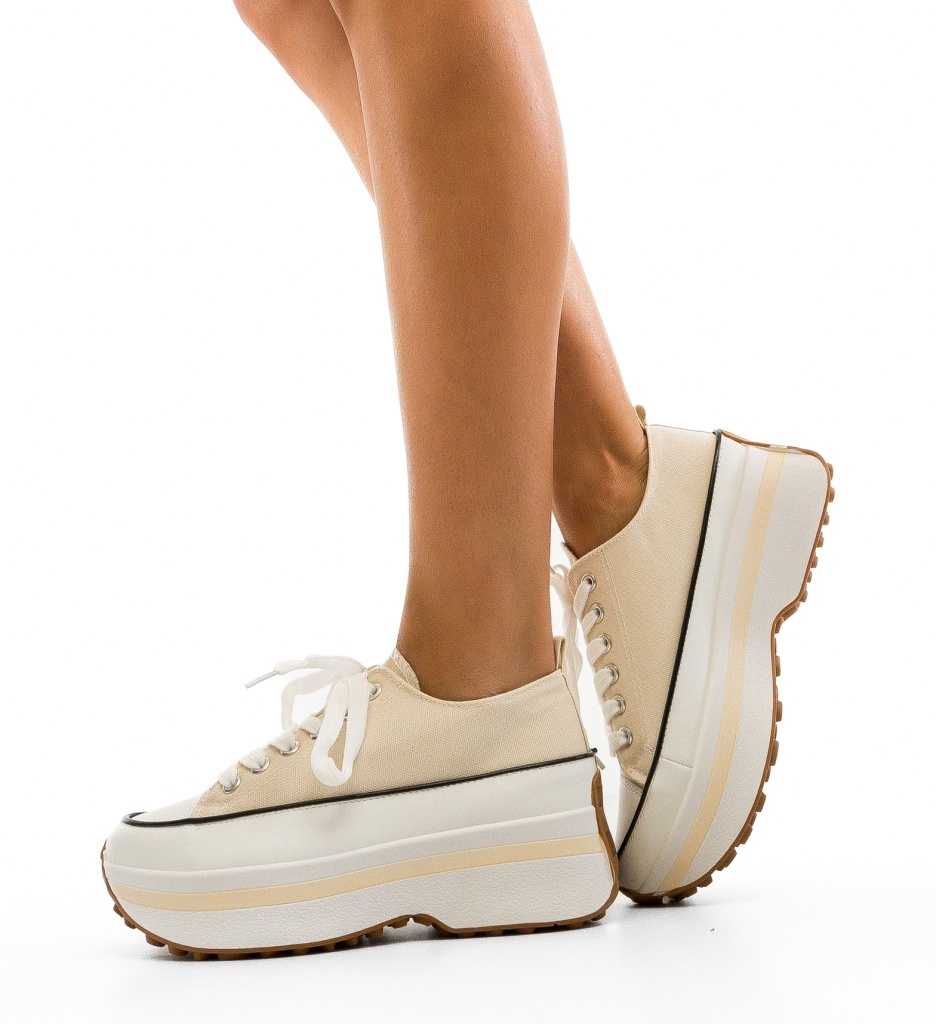 Sneakers dama Marble Bej - 2 | YEO