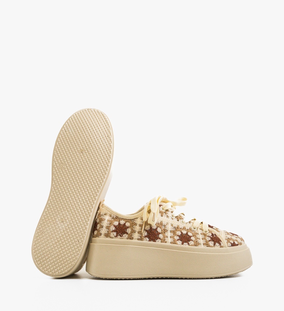 Sneakers dama Maxima Bej - 3 | YEO