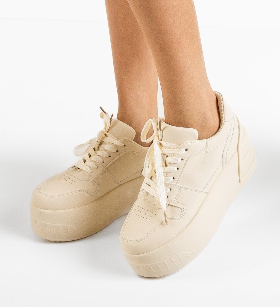 Sneakers dama Mierek Bej - 1 | YEO