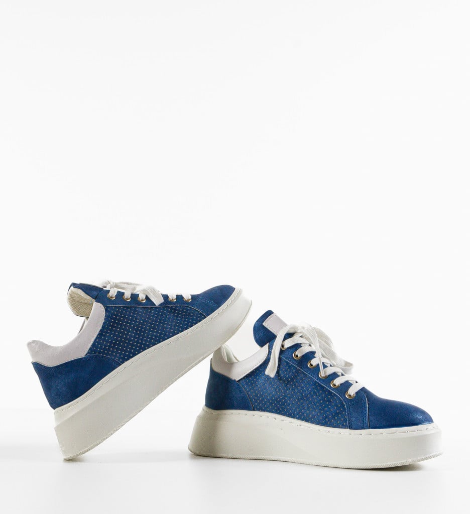 Sneakers dama Zlatka Albastri - 5 | YEO