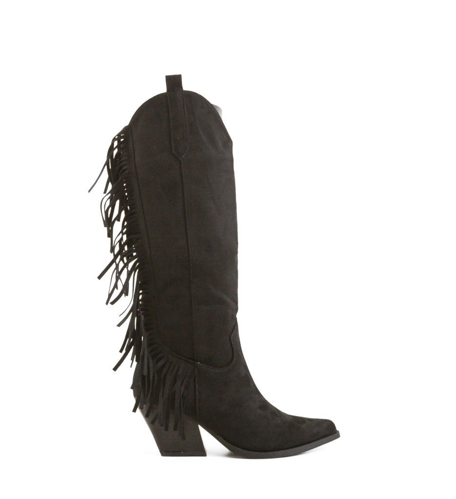 Cizme dama Franj Negre - 5 | YEO