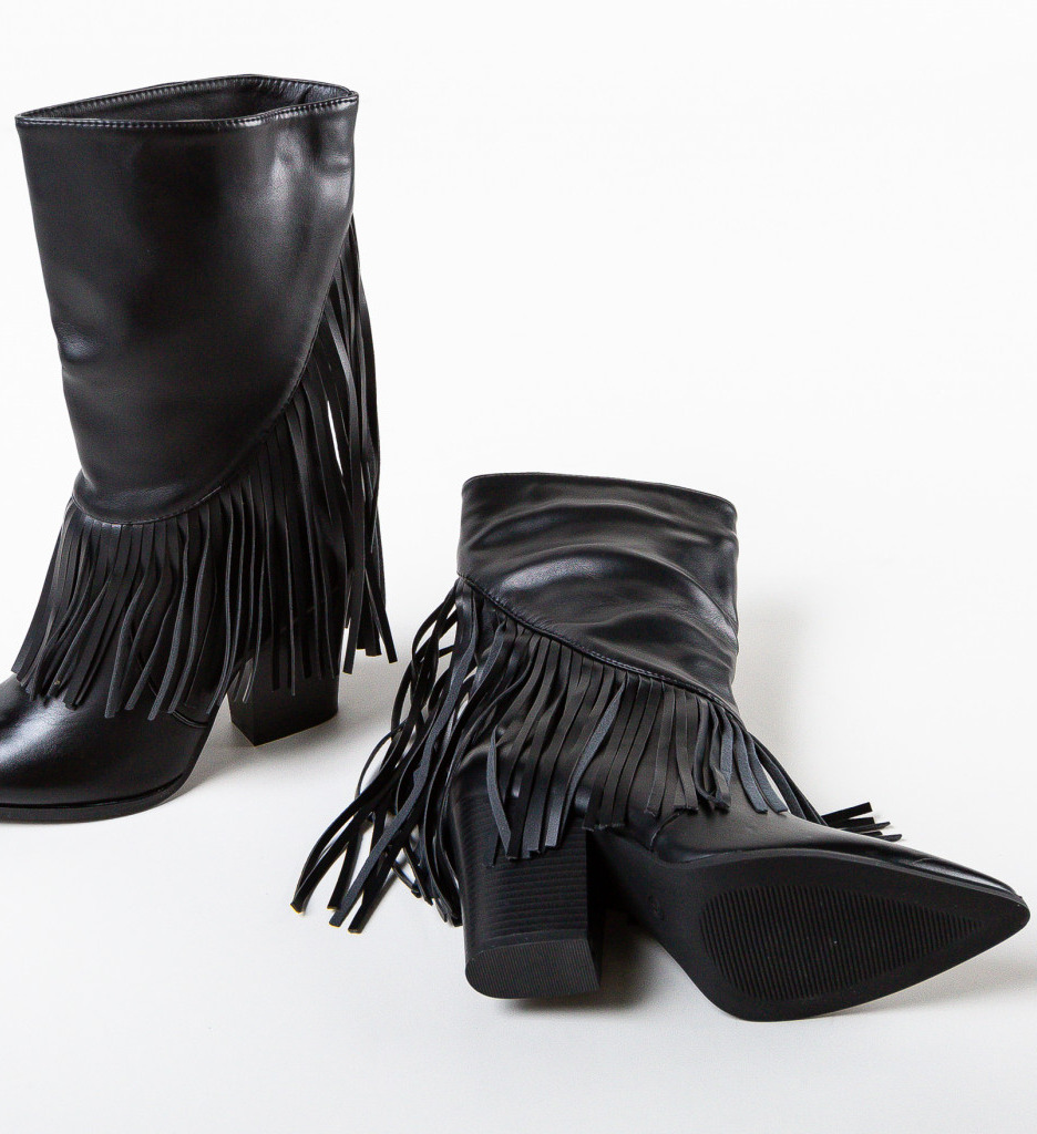 Poze Cizme dama Texan Negre depurtat.ro 