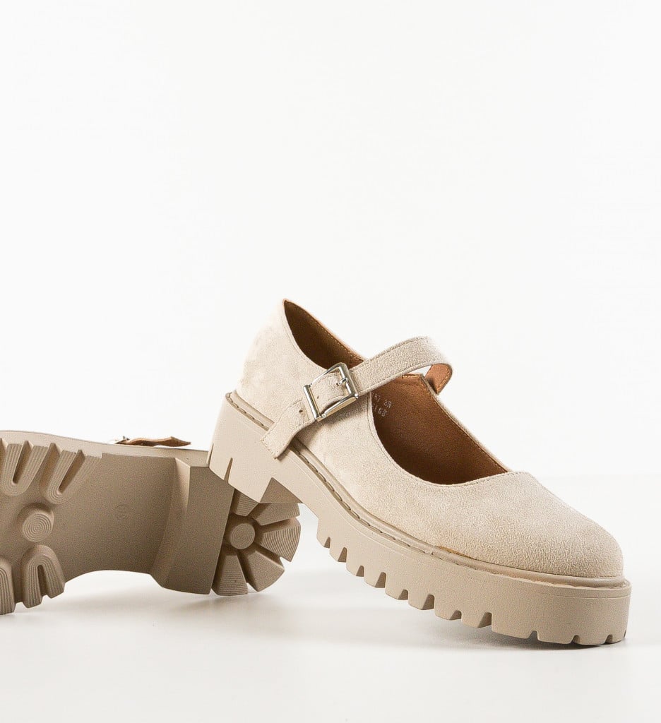 Pantofi casual dama Tiber Bej - 4 | YEO