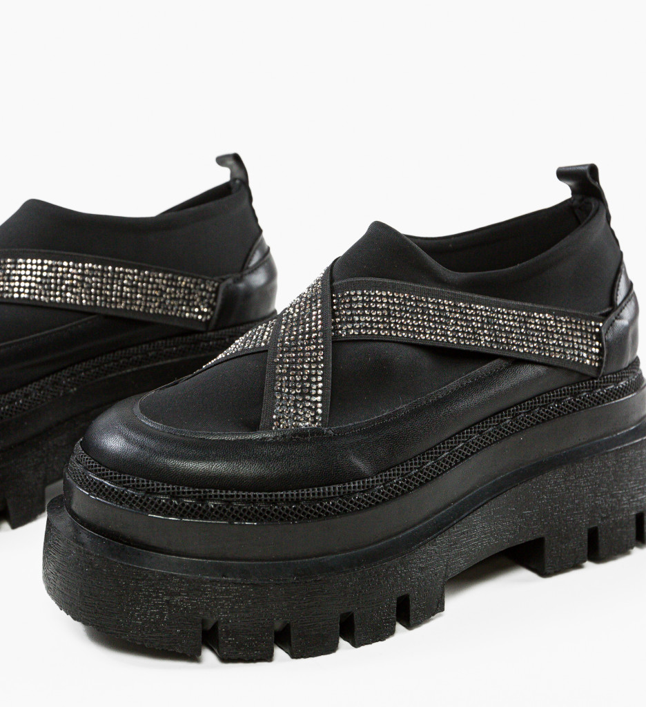 Poze Pantofi Casual Silkine Negri DePurtat