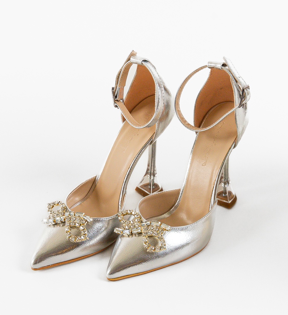 Pantofi dama Jillas Argintii - 4 | YEO