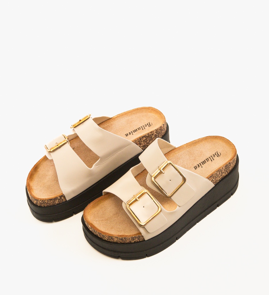 Papuci dama Olive Bej - 3 | YEO