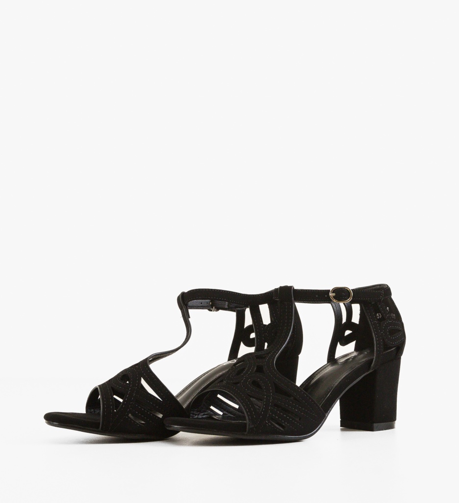 Sandale cu toc Akja Negre - 2 | YEO