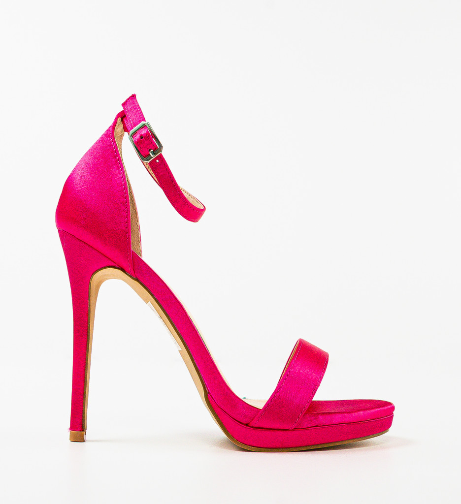 Sandale cu toc Cassandre Fuchsia - 3 | YEO