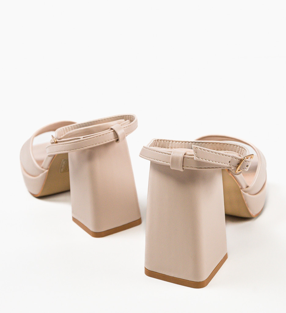 Poze Sandale cu toc Flaviana Bej depurtat.ro 