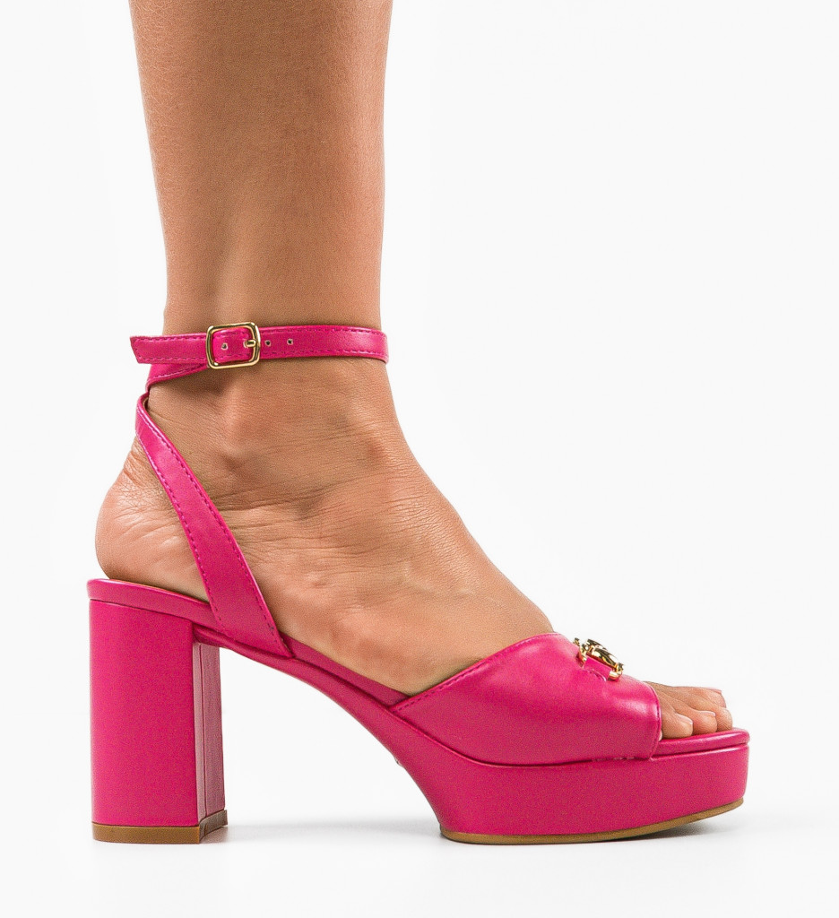 Sandale cu toc Merab Fuchsia - 3 | YEO