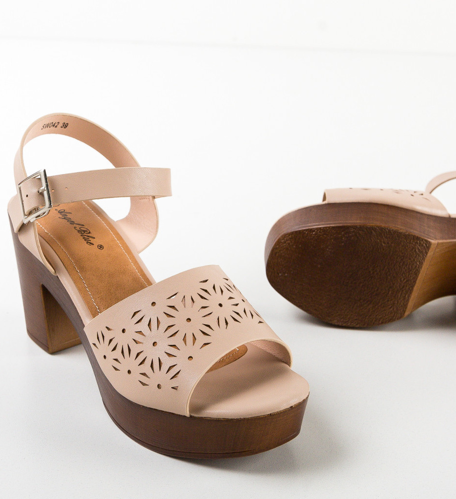 Poze Sandale cu toc Oprey Bej depurtat.ro 