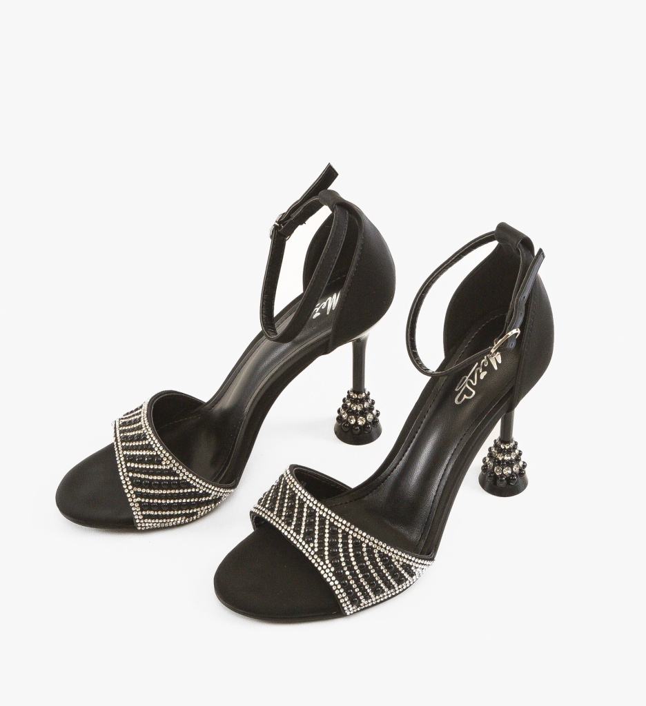 Sandale cu toc Peralo Negre - 3 | YEO
