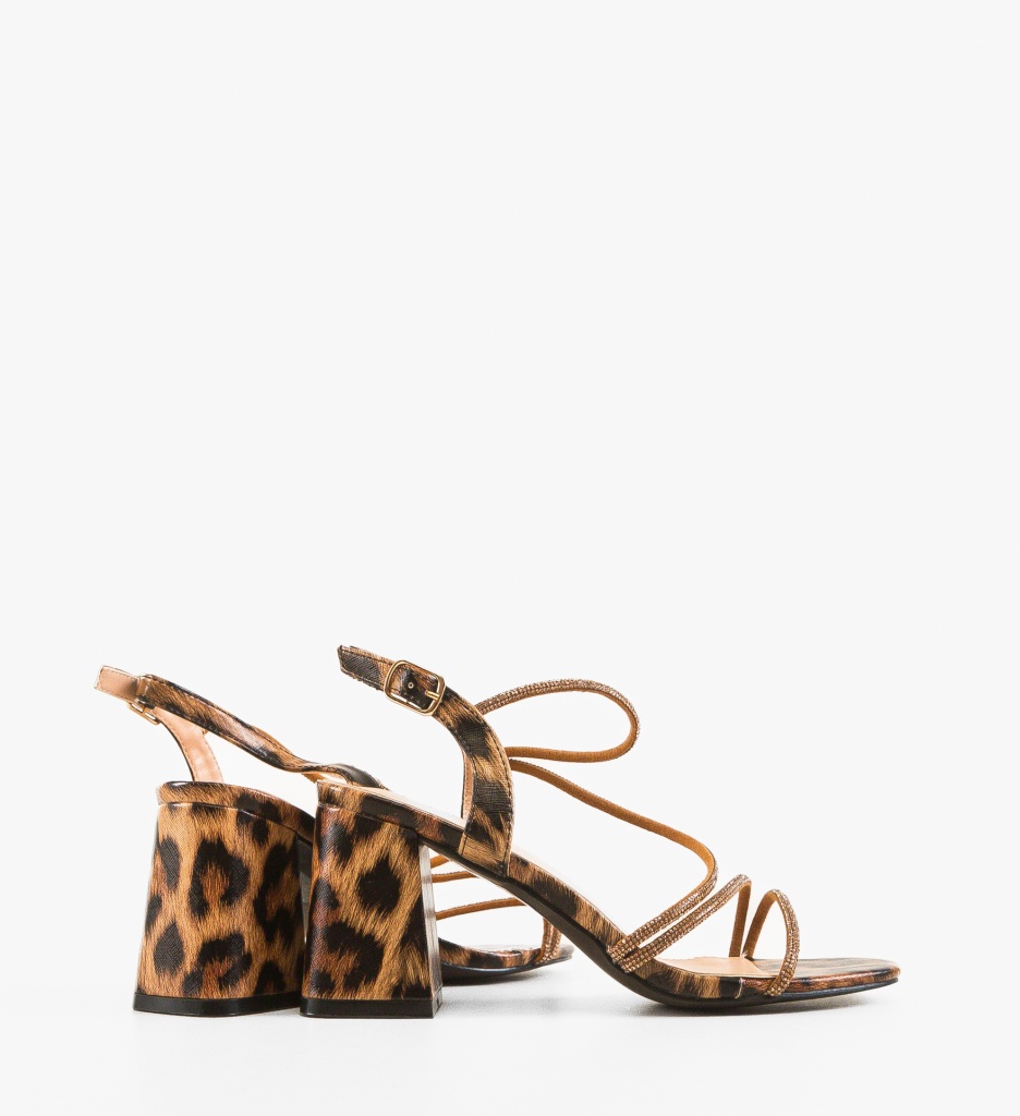 Sandale cu toc Rolo Animal Print - 2 | YEO