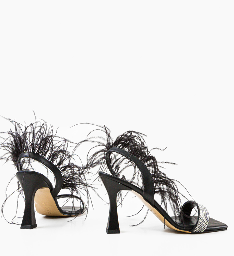 Poze Sandale cu toc Salcia Negre depurtat.ro 