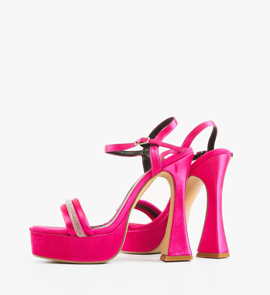 Sandale cu toc Wong Fuchsia - 3 | YEO