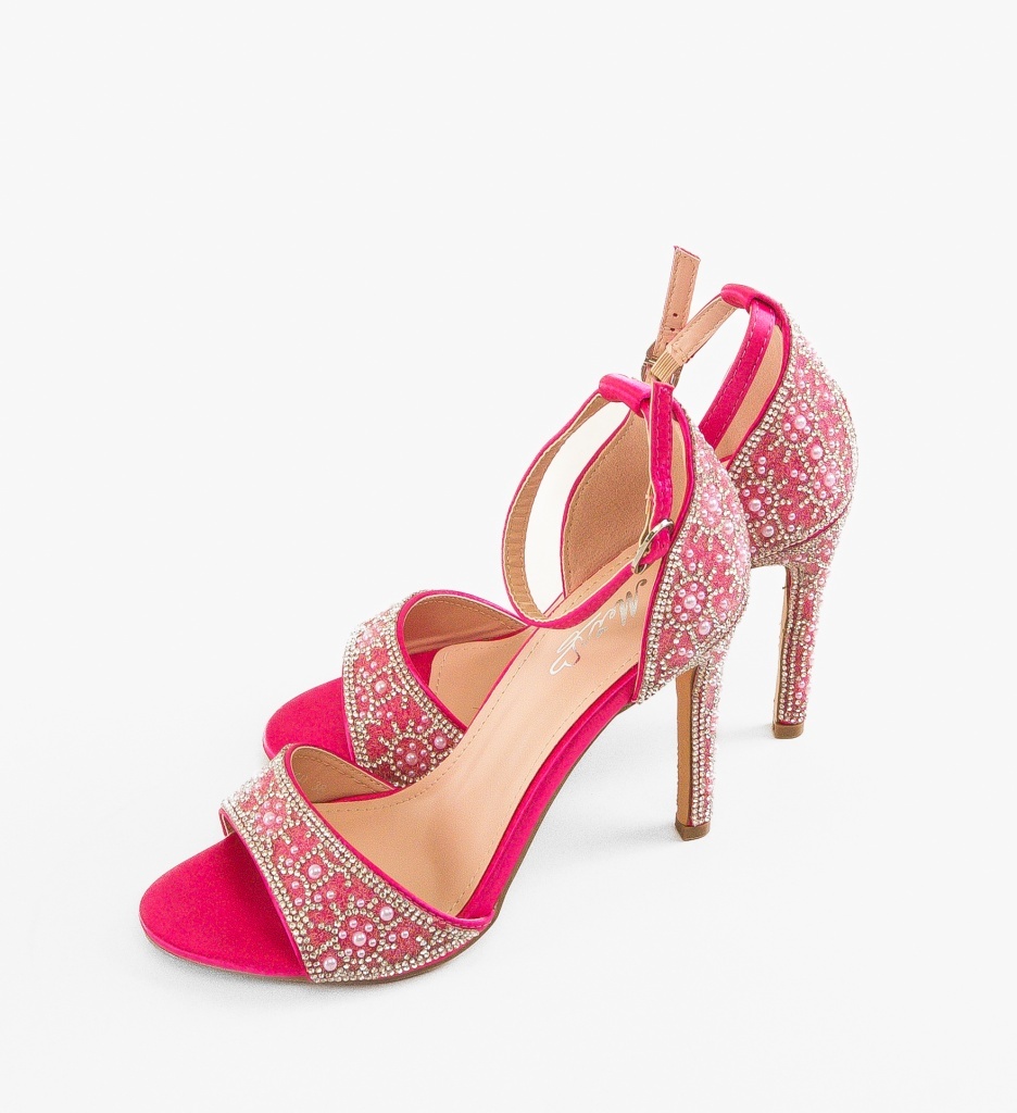Sandale cu toc Zeda Fuchsia - 4 | YEO