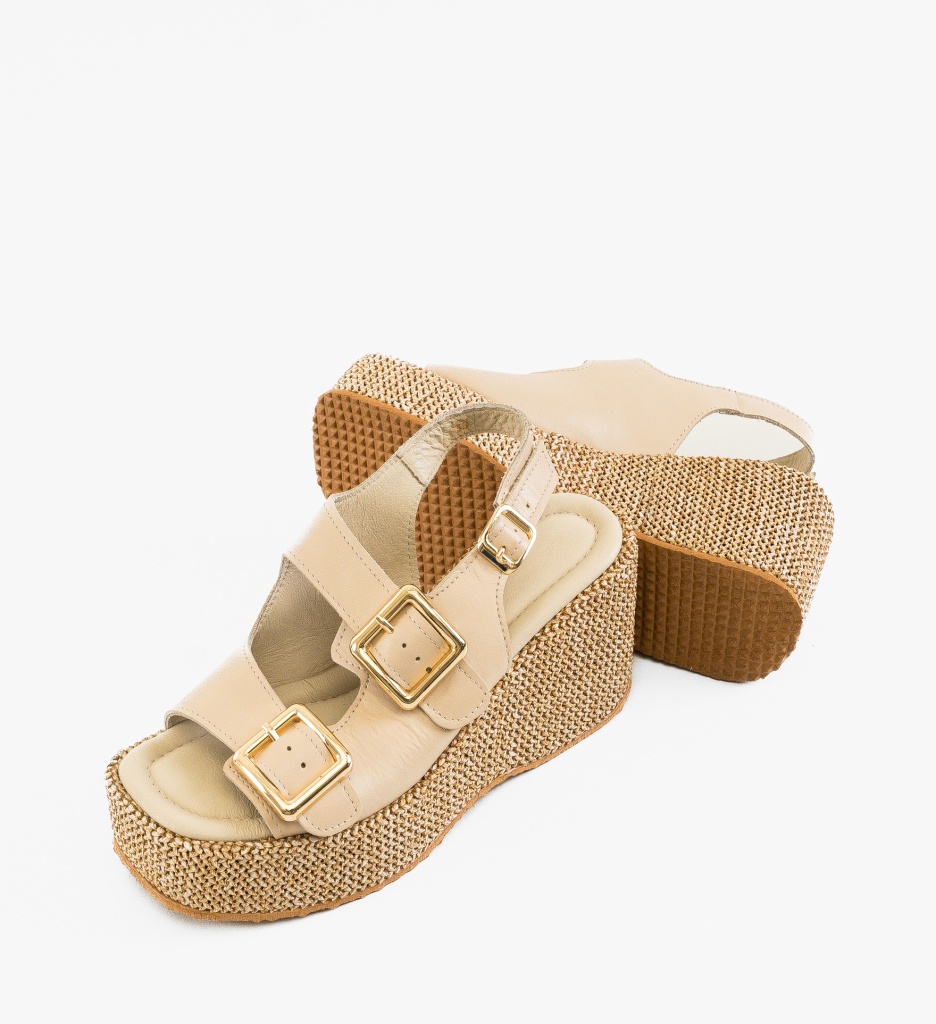 Sandale dama Boreas Bej - 4 | YEO