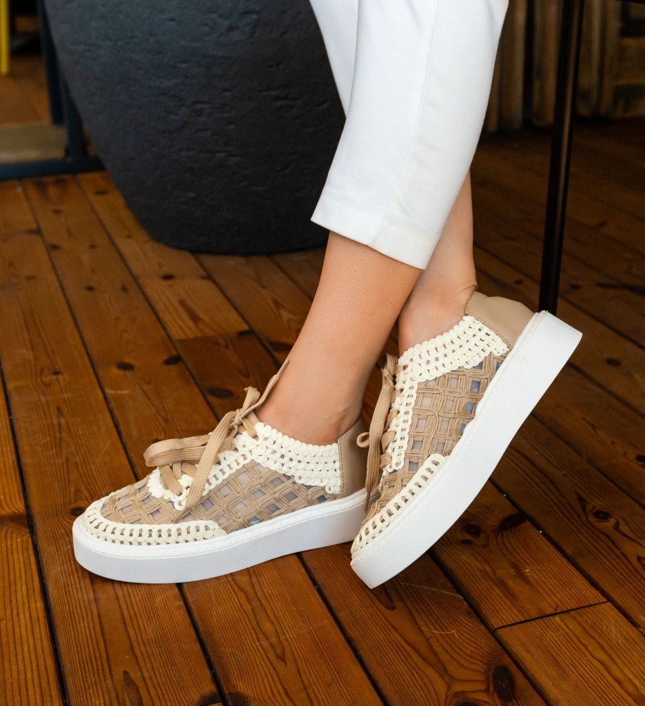 Sneakers dama Aihao Khaki - 5 | YEO
