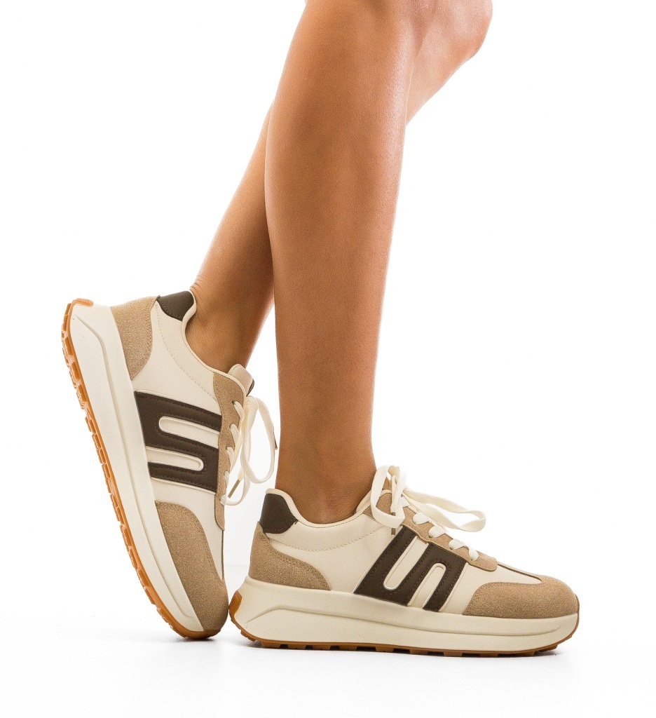 Sneakers dama Bahman Khaki - 1 | YEO