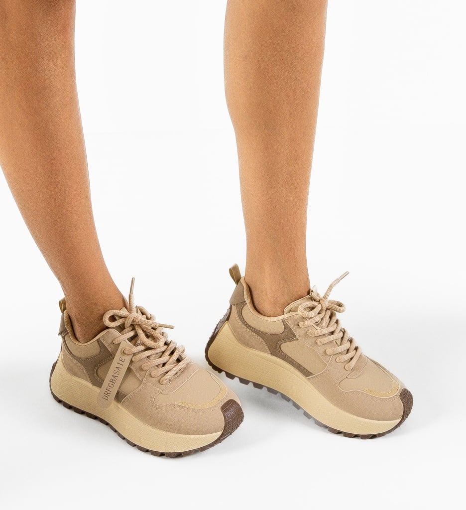 Sneakers dama Belladon Khaki - 1 | YEO