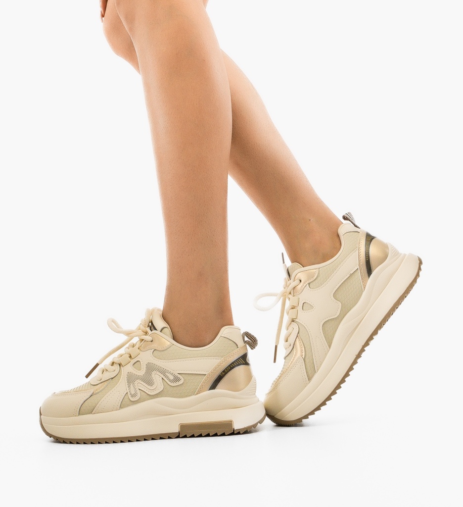 Sneakers dama Bello Bej - 3 | YEO