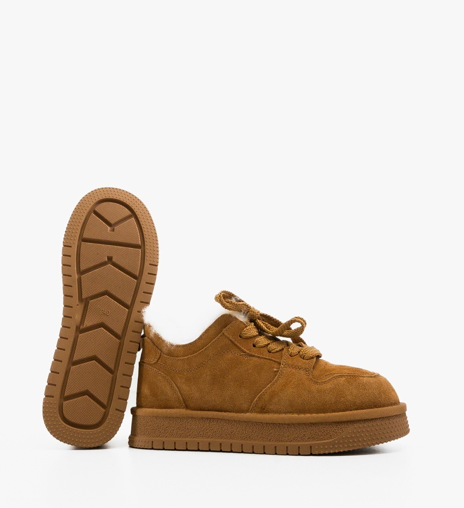 Sneakers dama Caberme Camel - 3 | YEO