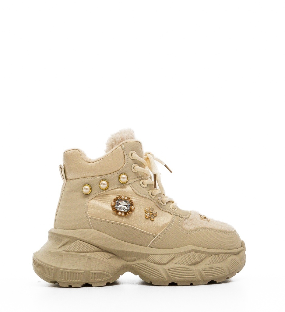 Sneakers dama Erbazy Bej - 5 | YEO