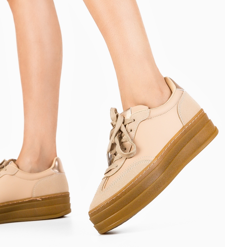 Sneakers dama Jaswin Khaki - 3 | YEO