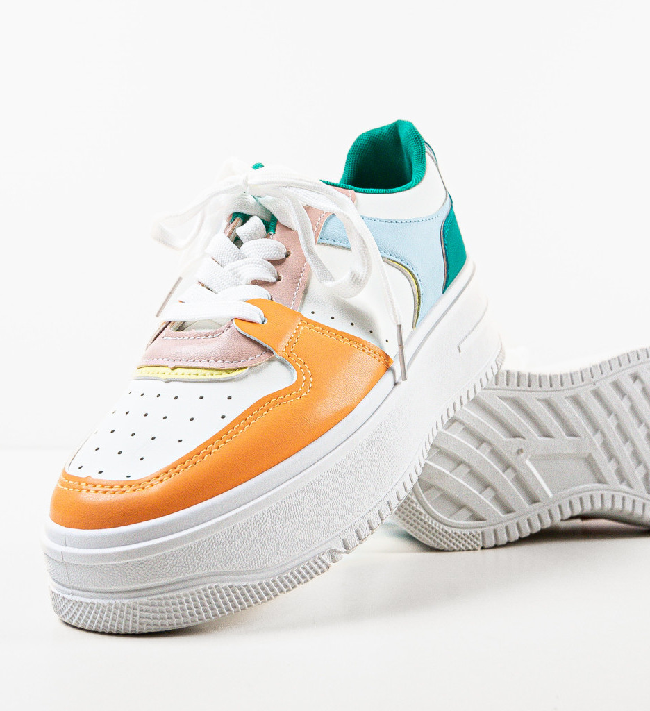 Sneakers dama Morton Portocalii - 5 | YEO