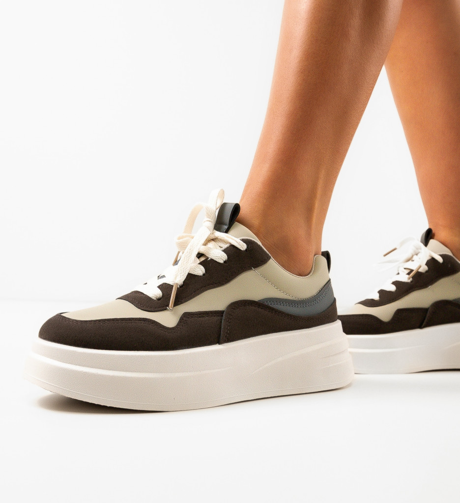 Sneakers dama Oradela Khaki - 1 | YEO