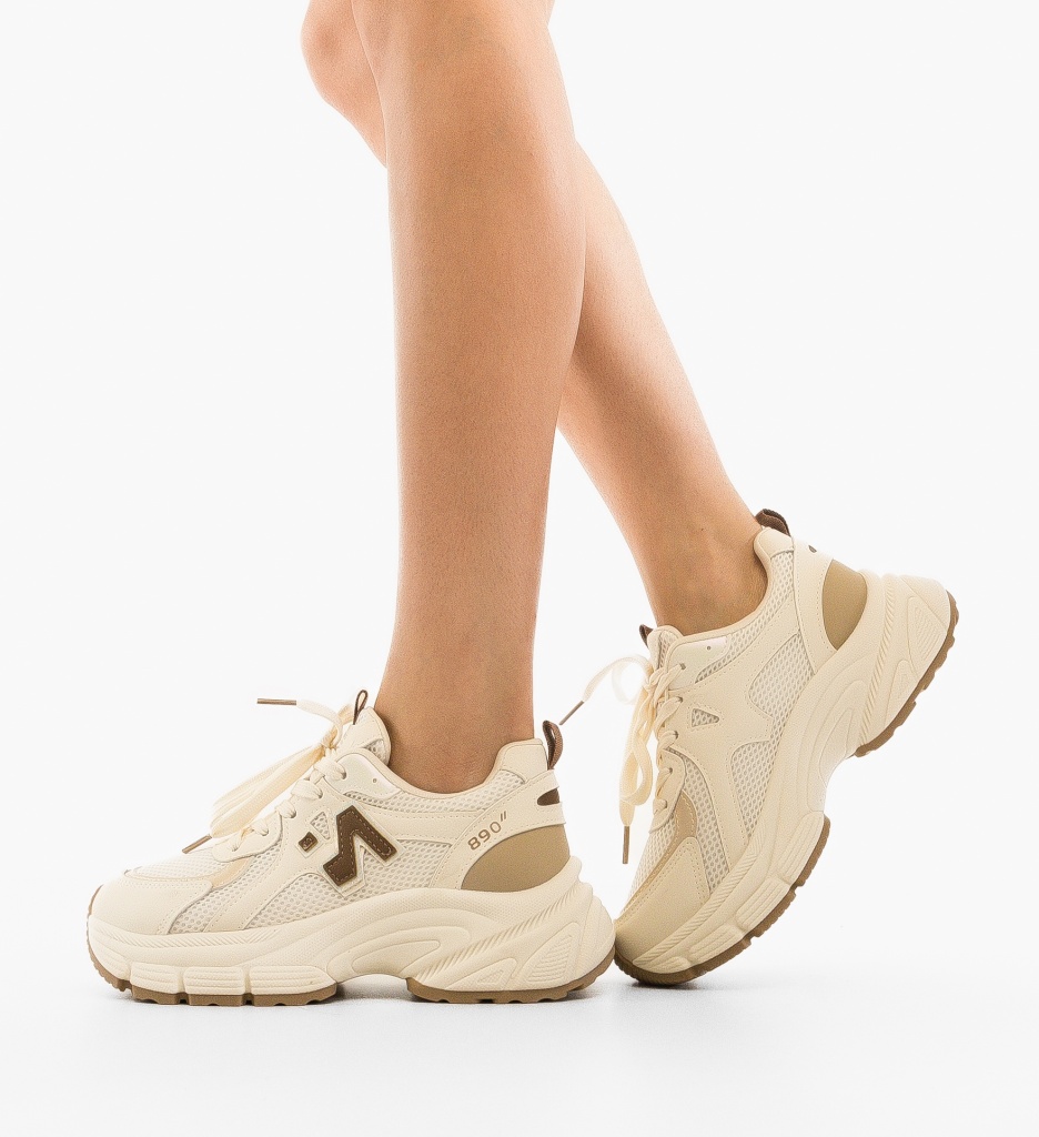Sneakers dama Serigiu Bej - 1 | YEO