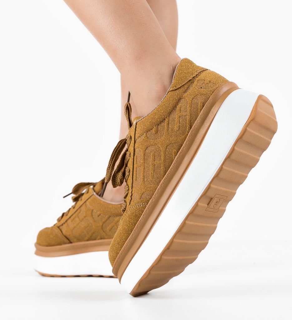 Sneakers dama Uggety Camel - 3 | YEO