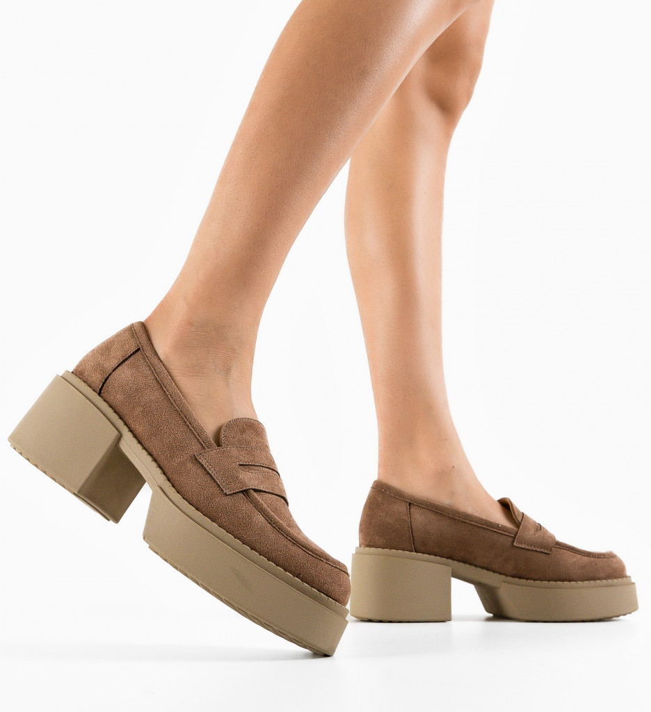 Pantofi Casual dama Atein Khaki - 2 | YEO