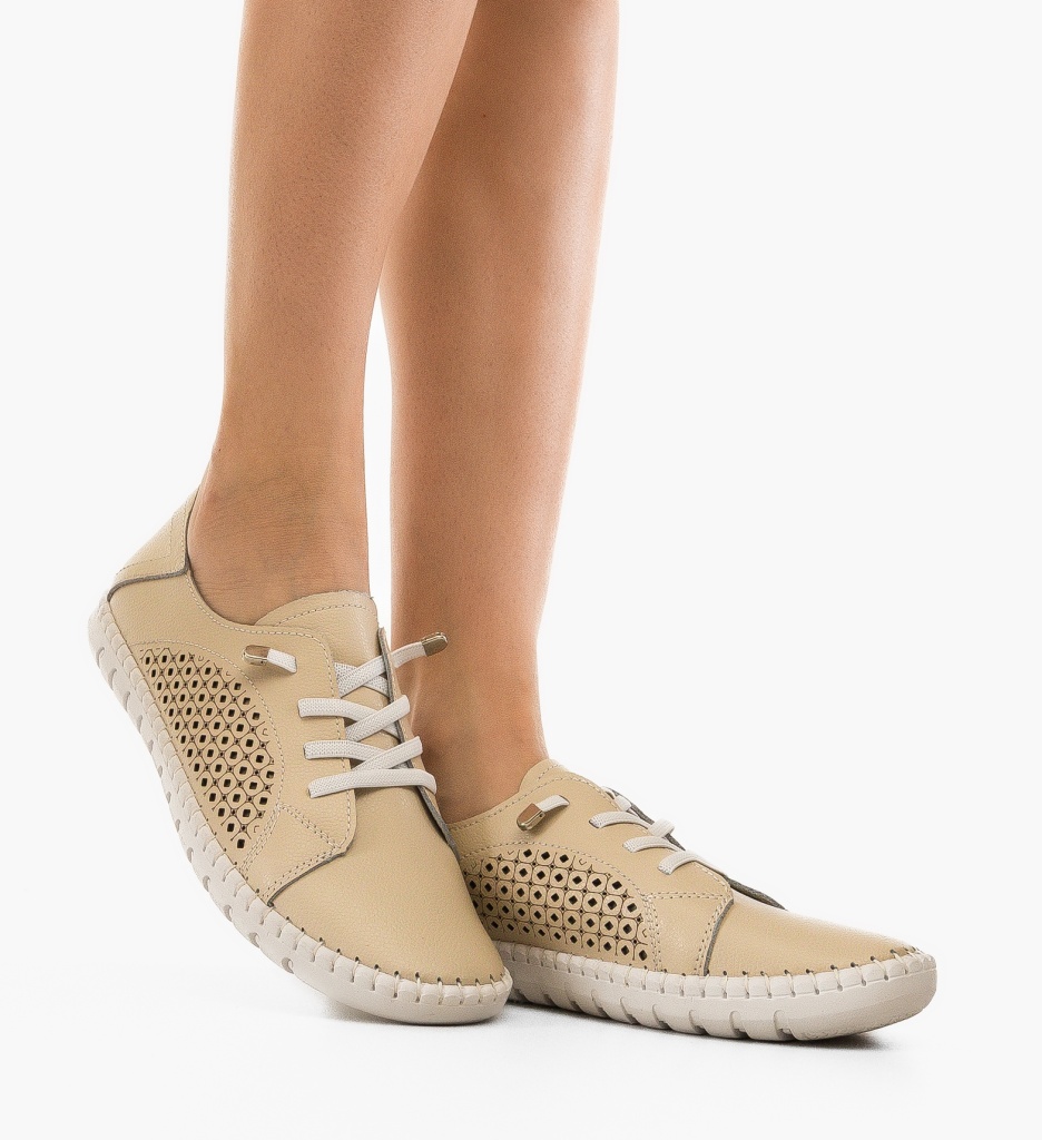 Pantofi Casual Rahima Bej - 3 | YEO
