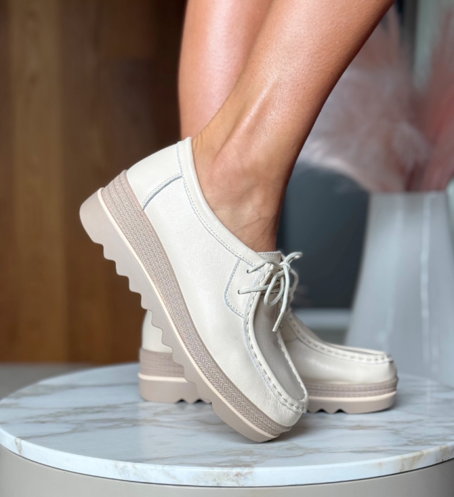 Pantofi Casual Sag Bej - 1 | YEO