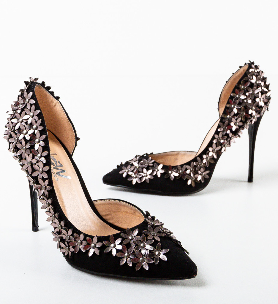 Pantofi dama Flowers Negri - 4 | YEO