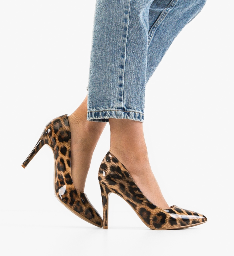 Pantofi stiletto dama Azaan Animal Print