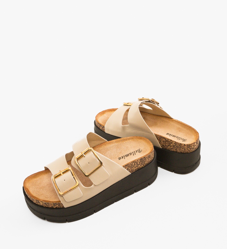 Papuci dama Olive Bej - 4 | YEO