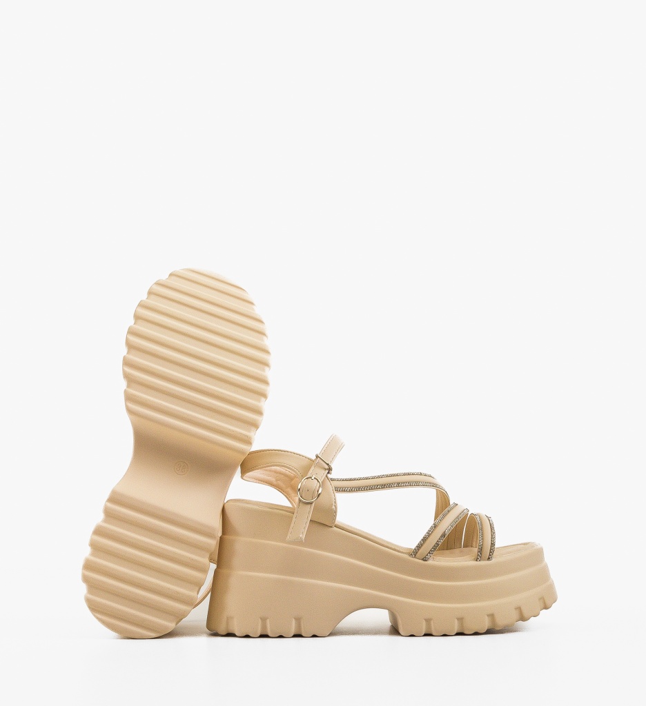 Platforme dama Grymyz Bej - 3 | YEO