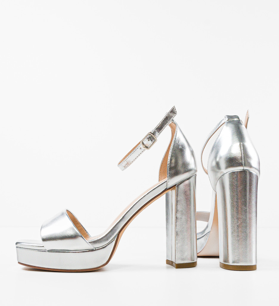 Poze Sandale cu toc Abimbo Argintii depurtat.ro 