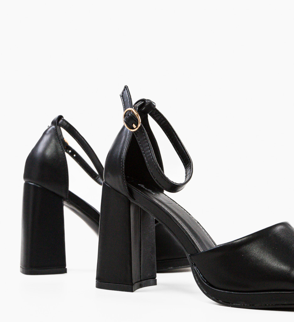 Poze Sandale cu toc Apolon Negre depurtat.ro 