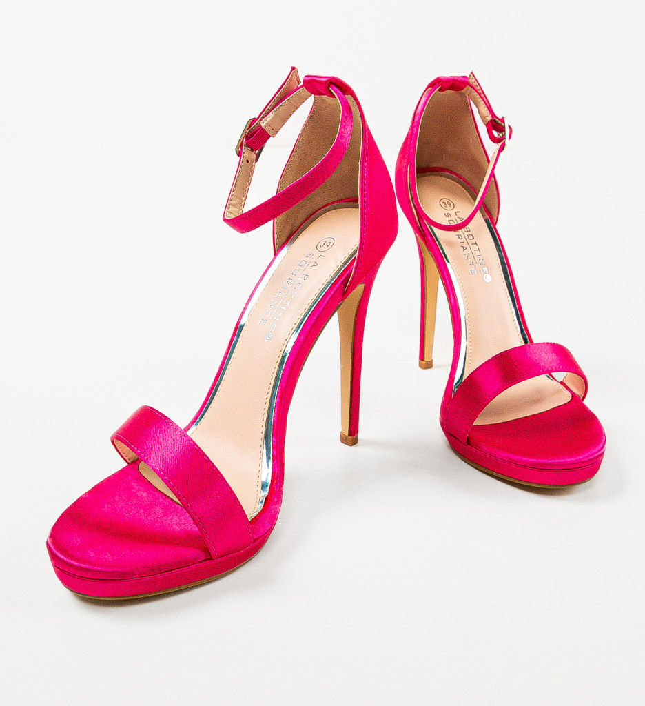 Sandale cu toc Cassandre Fuchsia - 4 | YEO