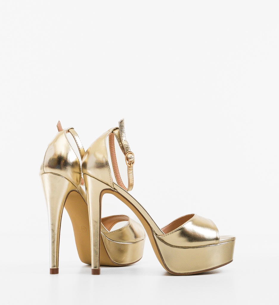 Sandale cu toc Donna Aurii - 2 | YEO