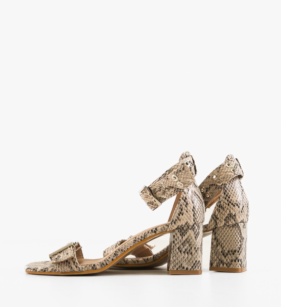 Sandale cu toc Haider Animal Print - 3 | YEO