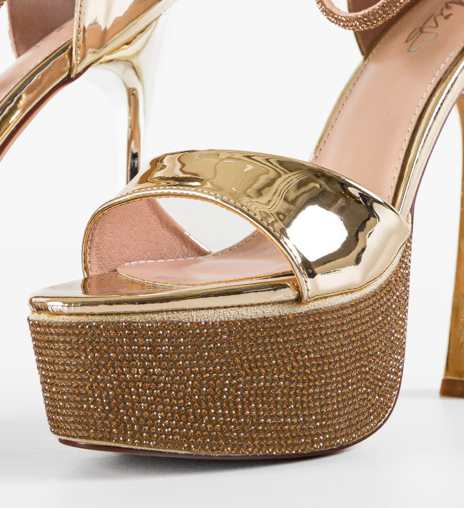 Poze Sandale cu toc Inhel Aurii depurtat.ro 