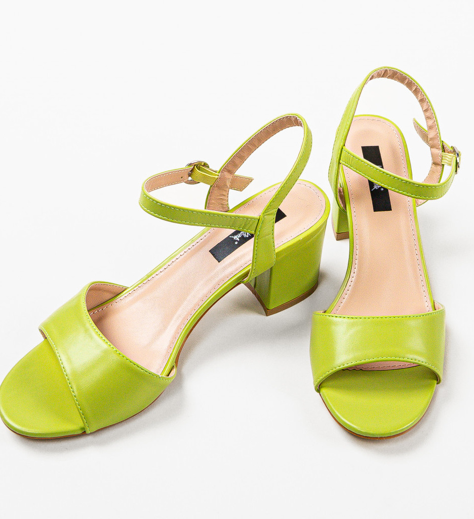 Poze Sandale cu toc Jelisaveta Verzi depurtat.ro 