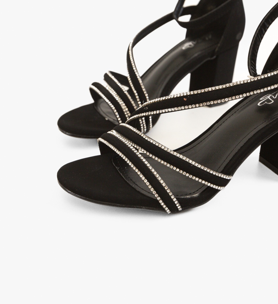 Sandale cu toc Lulit Negre - 4 | YEO