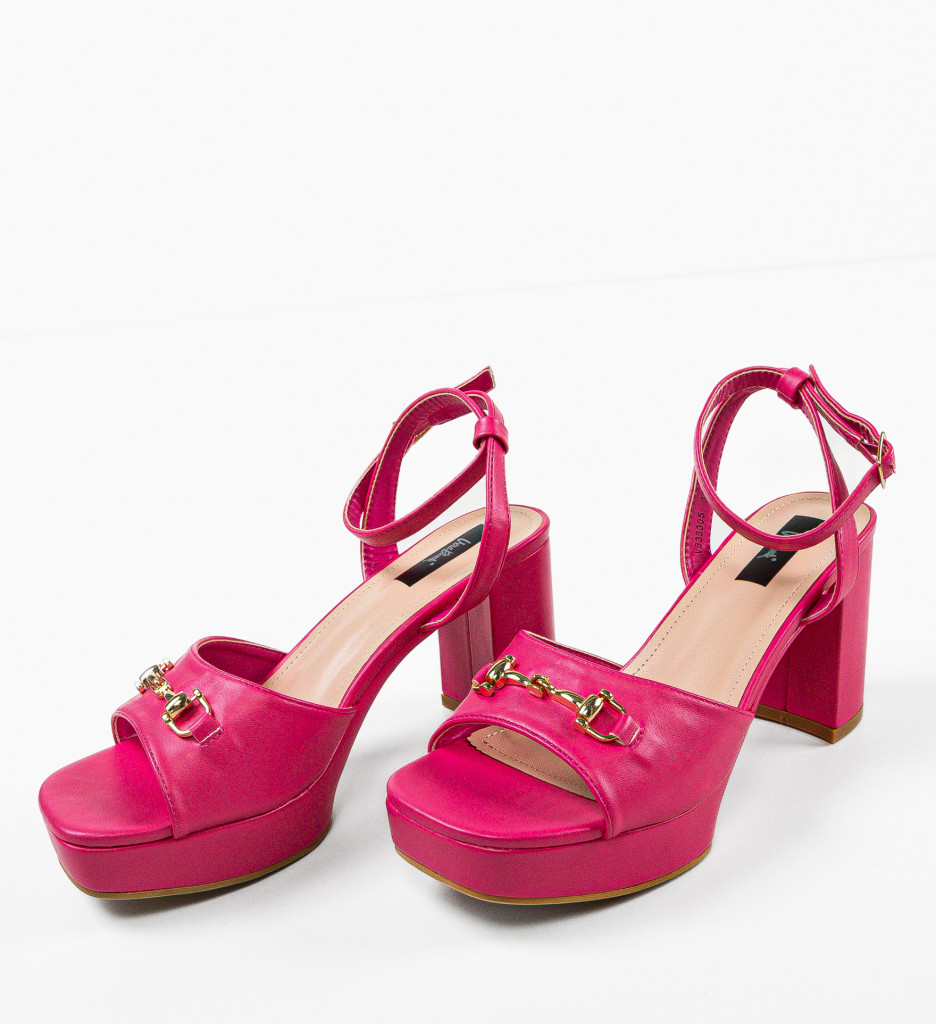 Sandale cu toc Merab Fuchsia - 4 | YEO